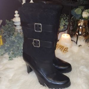 Marc Fisher Black Leg Warmer Cuff Boots Size 10